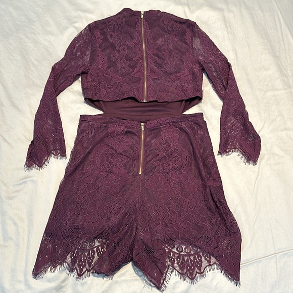 NWT XHILARATION purple romper size medium - Picture 3 of 14